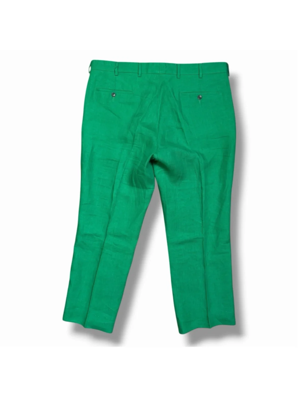 Ralph Lauren Purple Label Mens 36 Kelly Green 100% Linen Pants 36x27 Flat Front
